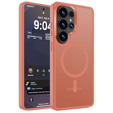 Imagem de WRJ Capa magnética fosca para Samsung Galaxy S26 Ultra de 6,9 polegadas, [compatível com Magsafe] [proteção contra quedas de grau militar] Capa protetora fina transparente antiarranhões à prova de