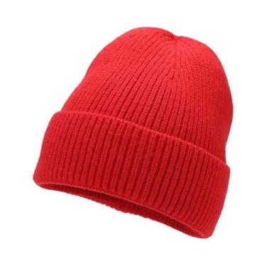 Imagem de Gorro Unissex Quente De Malha Elástica Em Cor Sólida Para Uso Diário N