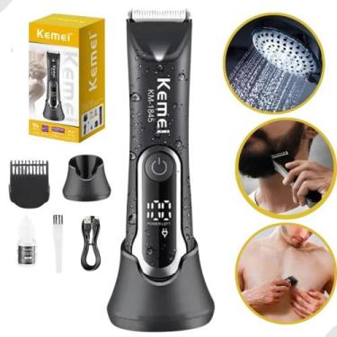 Imagem de Aparador de Pelos Corpo Unissex Barbeador Prova D'agua Sem Fio cortar 