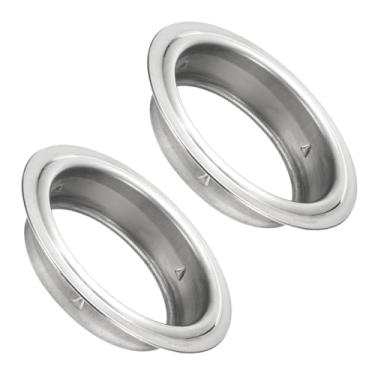 Imagem de PATIKIL Colar de tubo de 120 mm, 2 peças de flange de parede redonda Flange de tubo reto de aço inoxidável 304 para abertura de teto de piso de parede mangueira de ventilação do secador de ar