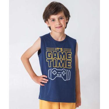 Imagem de Regata Infantil Estampada Marisa Tam 4 a 10 Azul-00114 - MR, Azul, 8