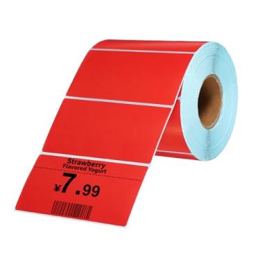 Imagem de PATIKIL 1000 etiquetas térmicas, etiquetas de impressora térmica de 5 x 9 cm, etiquetas autoadesivas, rolo de papel retangular, pequeno para impressora, etiqueta de envio, endereço de código de barras