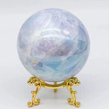Imagem de 1 peça Cristais e Pedras Cristal Natural Quartzo Esfera Bola Reiki Gerador Presentes Espirituais Yoga Ritual Decoração Atrair Riqueza Sucesso Pedras Naturais Doméstico (Cor: Calcita Azul, Tamanho: 1