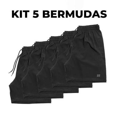 Imagem de Kit 5 Bermudas Masculinas Academia Treino Shorts Elástico Luzzoo-Masculino