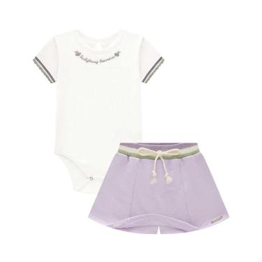 Imagem de Conjunto Bebê Menina Body Canelado Saia/Shorts Somnii Roxo-Feminino