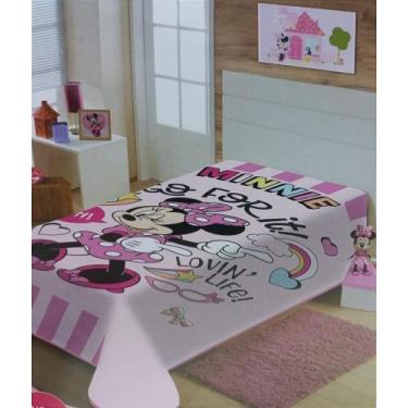 Imagem de Cobertor Solteiro Minnie Jolitex Aveludado, Rosa, Solteiro