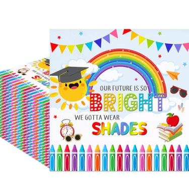 Imagem de Fitumiw Guardanapos de papel pré-escolares de pós-graduação de 80 peças Our Future is So Bright We Gotta Wear Shades Kindergarten Graduação guardanapos descartáveis Classe de 2026 guardanapos