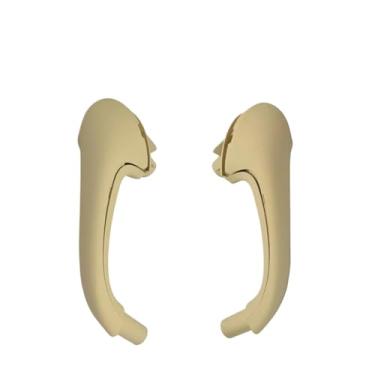 Imagem de Frente do carro esquerda/direita interior porta puxar cobre alças guarnição Compatível com benz w203 classe alpaca cinza preto(Beige-Front)