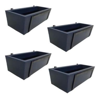 Imagem de Kit 4 Suportes com Jardineira Azul para Jardim Vertical - Alpe & Arita