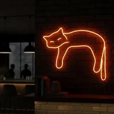 Imagem de Painel de Led Neon Gato Cat decoração abajur luminária econômico 30x34