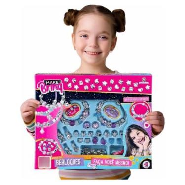 Imagem de Kit Pulseira Berloque Colar Miçangas Criança Brincar Make