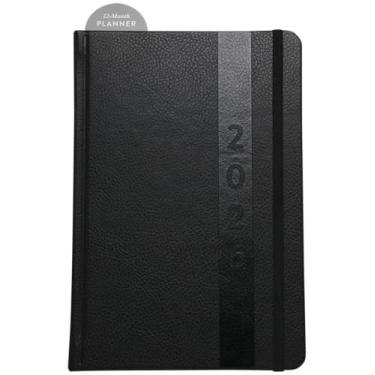 Imagem de WORLD TRAVELER Agenda 2026 - Agenda de calendário semanal e mensal de 15 x 20 cm com marcador de página e fita para escola e escritório, tamanho 15 x 20, couro preto