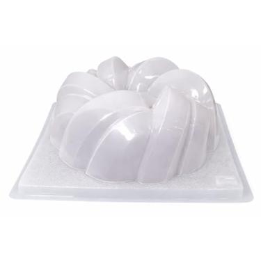 Imagem de Molde de gelatina em espiral – Molde de gelatina de plástico de 2,5 L, 23,5 cm de diâmetro x 9,4 cm de altura, molde de sobremesa fria reutilizável para festas e eventos – Feito no México