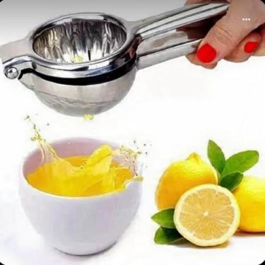 Imagem de Espremedor Manual de Frutas Cítricas em Aço Inox, Extrator de Limão e Laranja com Filtro, Resistente e Ergonômico