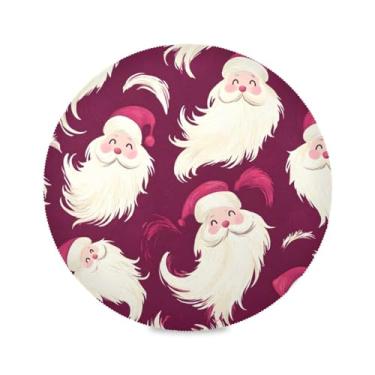 Imagem de STAYTOP Jogo americano redondo de gnomo fofo de Natal 6 peças, tapetes de mesa antiderrapantes fáceis de limpar para decoração de mesa de festa de churrasco em casa