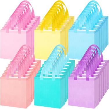 Imagem de Sacos de presente Wesnoy 36 peças em tons pastel não tecidos 22x23x11c