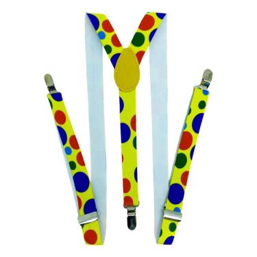 Imagem de Suspensório Colorido De Palhaço Adulto Ajustável