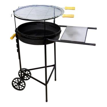 Imagem de Churrasqueira Redonda Grelha Bandeja E Carrinho 70x66x42cm