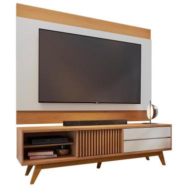 Imagem de Rack Para Sala Venice Com Painel Para Tv 75 Pol Cairo C04 Freijó Off White Matte - Lyam Decor