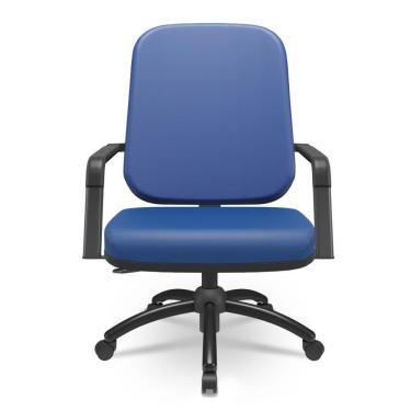 Imagem de Cadeira De Escritório Giratória Com Braço Preta Magno P03 Vinil Azul - Lyam Decor