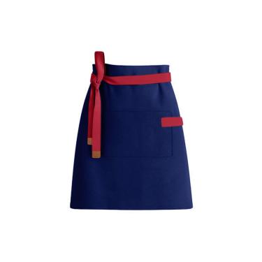 Imagem de Avental de Cintura Azul Marinho Vermelho Barista Chef Unissex