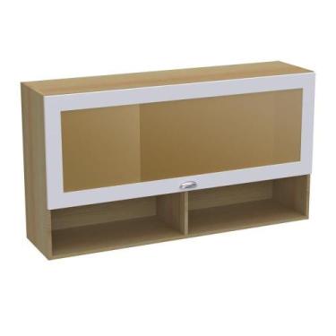 Imagem de Armario Aereo Basculante 1 Porta Vidro 120 Cm Cd682 Branco Dtall Branc