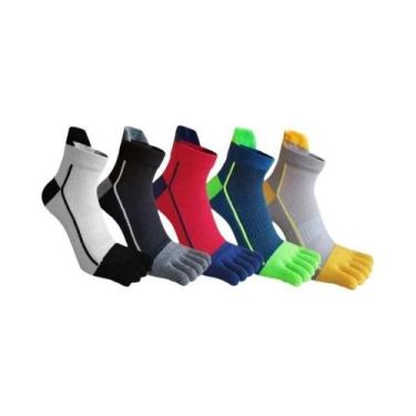 Imagem de Meias De Algodão Coloridas E Respiráveis Com Cinco Dedos, 5 Pares, Mas