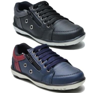 Imagem de Kit 2 Pares Sapatênis Infantil Fechamento Elastico e Ziper - Star Fox,