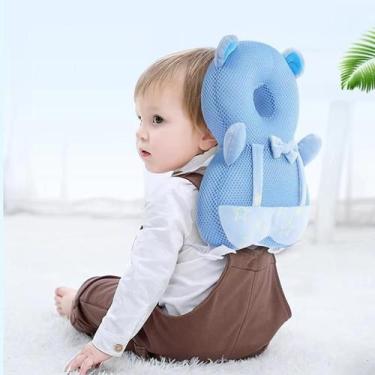 Imagem de Almofada Mochila Protetor Cabeça Bebe Alta Precisão Sos - Pro Baby, Az