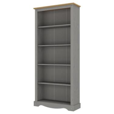 Imagem de Estante em Madeira Maciça com 5 Nichos Cinza Lavado - Pense Dentro da 