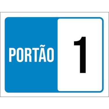 Imagem de Kit 5 Placas Sinalização - Portão ul 1 - Sinalizo