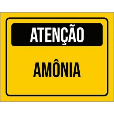 Imagem de Kit 10 Placas De Sinalização - Atenção Cuidado Amônia - Sinalizo