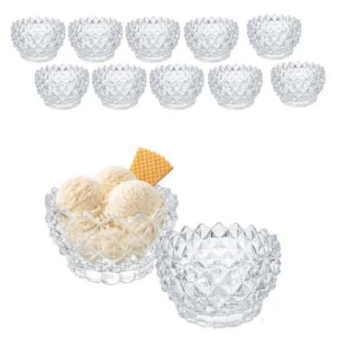 Imagem de Kit 10 Tigela Bowl Cumbuca Vidro Sobremesa Bico Jaca 155ml - CLICK HOU