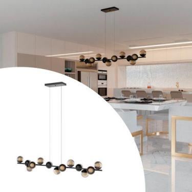 Imagem de Pendente luminaria Lustre de Teto Jabuticaba Com 13 Globos Vidros Amba