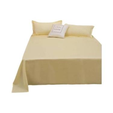 Imagem de Lençol De Cama Lavável À Máquina Em Cor Sólida Para Cama De Solteiro O