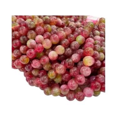 Imagem de Contas De Cristal De Turmalina Melancia Natural 6mm 8mm 10mm Pedras So