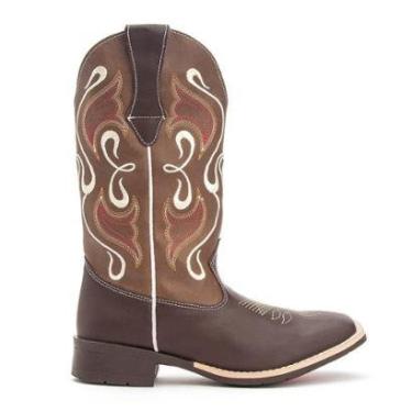 Imagem de Bota Texana Feminina Country Couro Bordada Kapell-Masculino