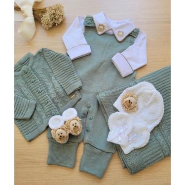 Imagem de Saída De Maternidade Menino Alex Tricot 7 Peças Tema Leão - Dinhos Bab