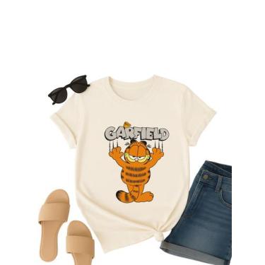 Imagem de Camiseta Feminina BlusaT-shirt GARFIELD 100% Algodao Premium Cor:OFF W