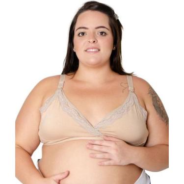 Imagem de Sutiã Amamentação sem Bojo Tecido Algodão Detalhe Renda - Linda Gestan