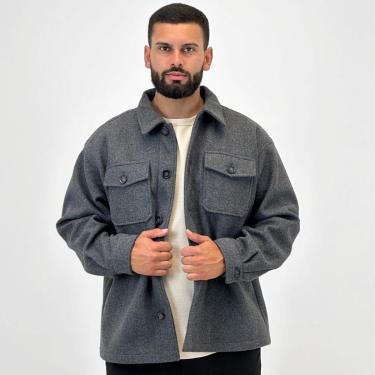 Imagem de Casaco Broken Rules Oversized em Lã Batida Masculino-Masculino