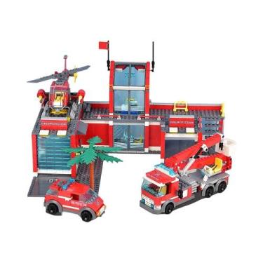 Imagem de Conjunto De Blocos De Montar Estação De Bombeiros Para Crianças Série 