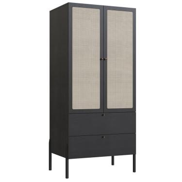 Imagem de Guarda Roupa Solteiro 28025 MDP Nero Preto Artesano Móveis