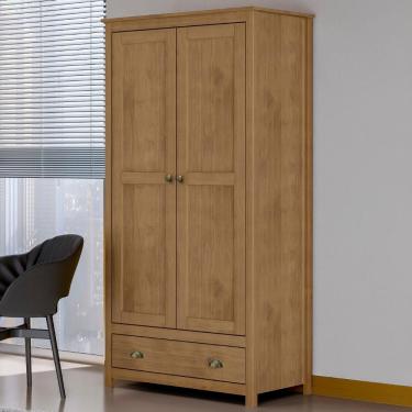 Imagem de Guarda Roupa Solteiro 2 Portas Freijó 1 Gaveta Lázio Freijó F07 Madeira Mpozenato