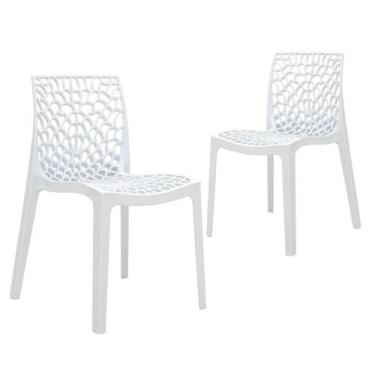 Imagem de Kit 2 Cadeiras Laráz Gruvyer Design Anatômico Branco - Laraz