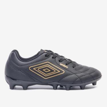 Imagem de Chuteira Infantil Campo Umbro Class Footballer Unissex, Preto, Dourado