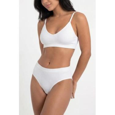 Imagem de Calcinha de Lingerie Feminino Giuli Sem Costura em Poliamida, G, Branc