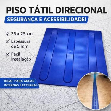 Imagem de Piso Tátil PVC 25x25cm Direcional - Dupla Face - 10 Peças - WAT Acessi
