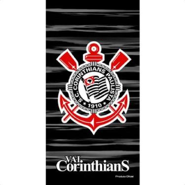 Imagem de Toalha De Banho/praia Corinthians Veludo Algodão - SPR, Único, Preto/B
