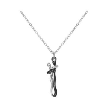 Imagem de Colar Com Pingente De Casal Abraçado Para Homens E Mulheres, Joia De M